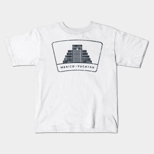 Vintage Textured Chichén Itzá Kids T-Shirt